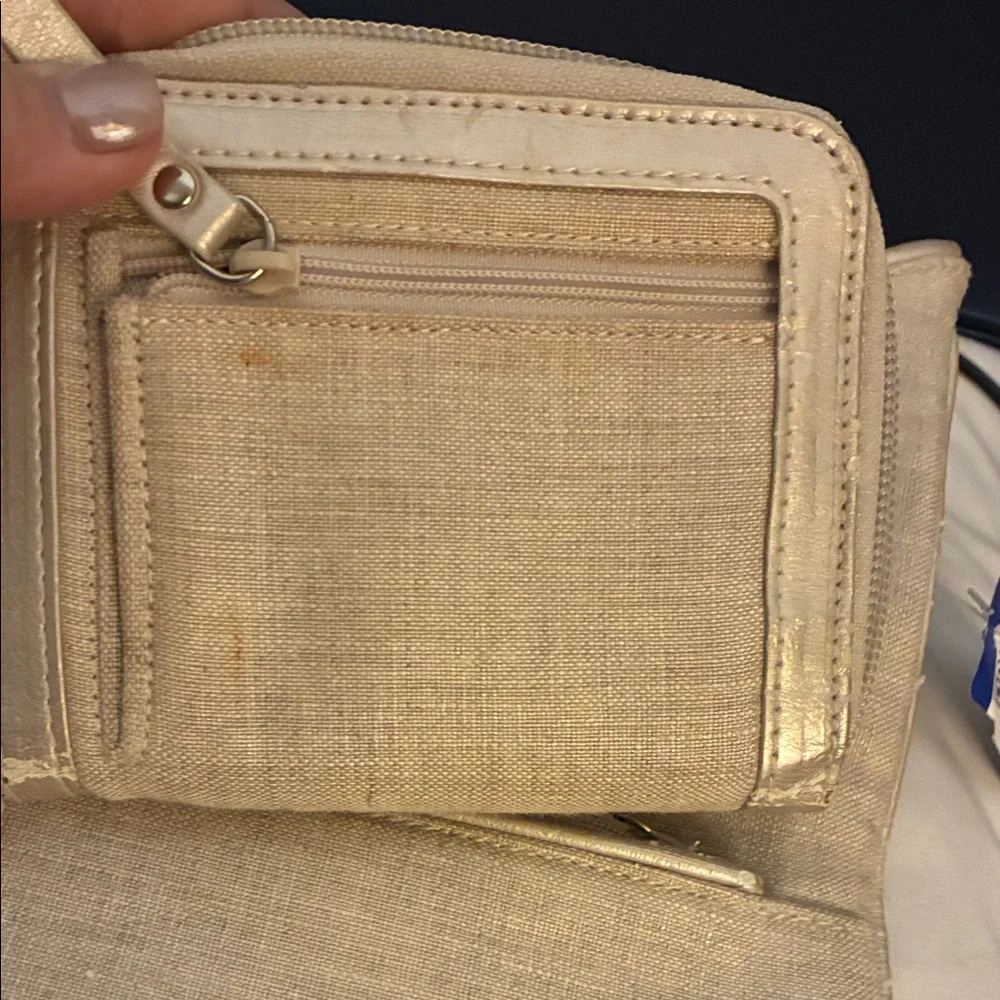 Vera Bradley Beige‎ Clutch and Wallet with Blue Bird Design